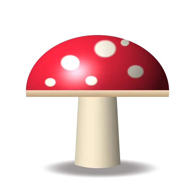 Original illustration of a red-capped mushroom with white spots on a transparent background